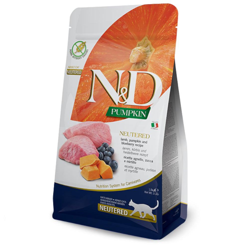 Корм для кошек сухой беззерновой Farmina N&D Pumpkin Cat Lamb & Blueberry Neutered 300 г