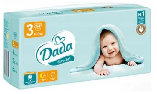 Подгузники Dada extra soft №3 4-9 кг 54 шт. (ЮР160126)