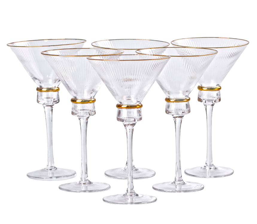Набір келихів для мартіні Stunning 6 шт. по 300 мл Прозорий/Золотий - фото 2 Набір келихів для мартіні Stunning 6 шт. по 300 мл Прозорий/Золотий - фото 2