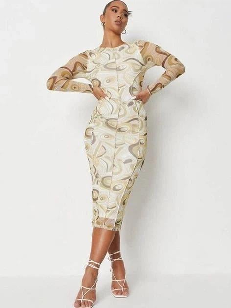 Платье Missguided DE935794 р. 34 Лимонный принт