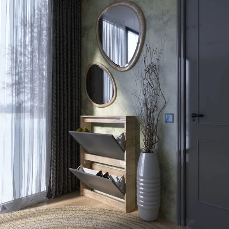 Тумба для обуви Эверест Сити Графит/Дуб сонома (26845250) - фото 3