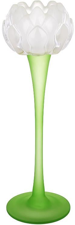 Свічник скляний Лотос 8х26 см Білий