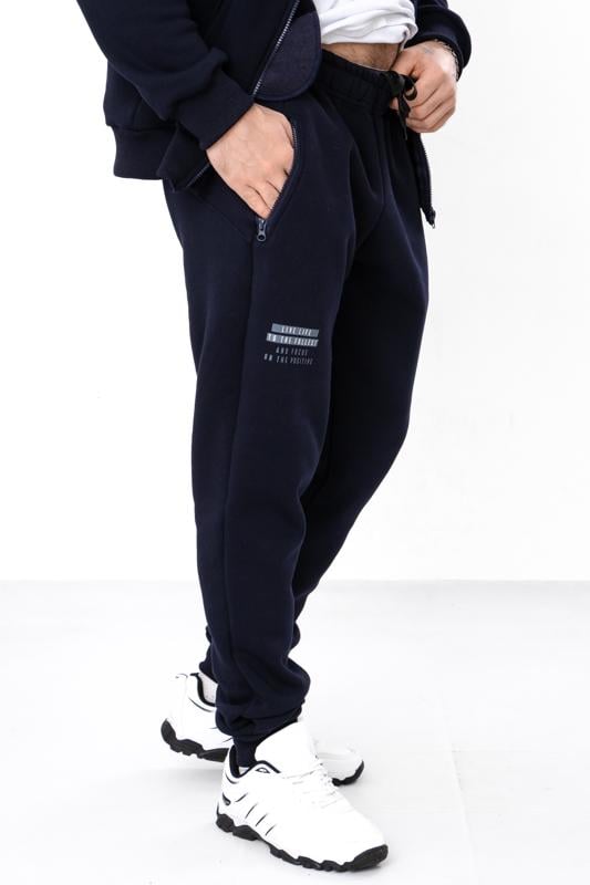 Костюм теплий чоловічий Zip-худі та штани з написом Носи Своє р. 60 Синій (8092-025-33) - фото 7