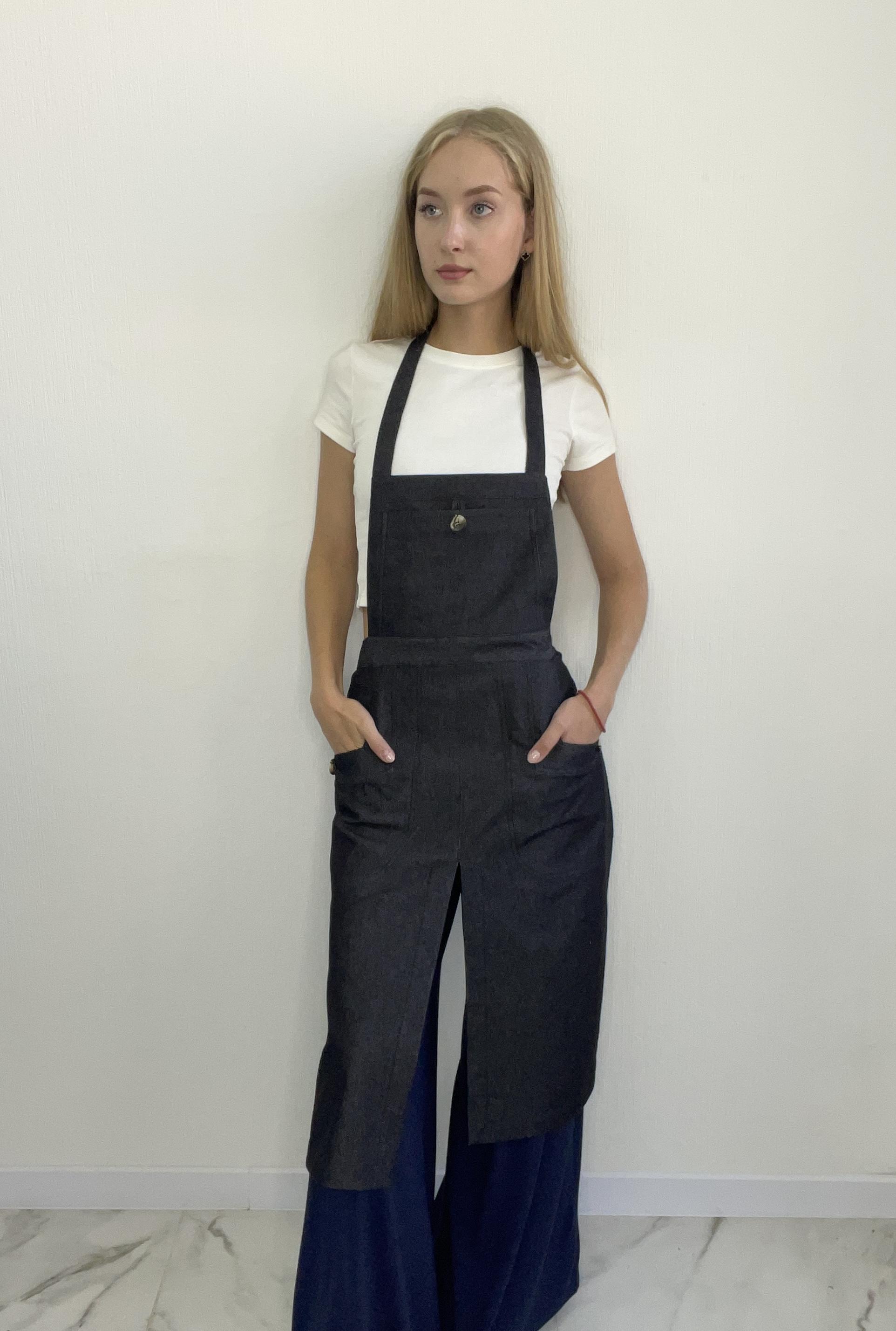 Фартук джинсовый Темно-синий - фото 2