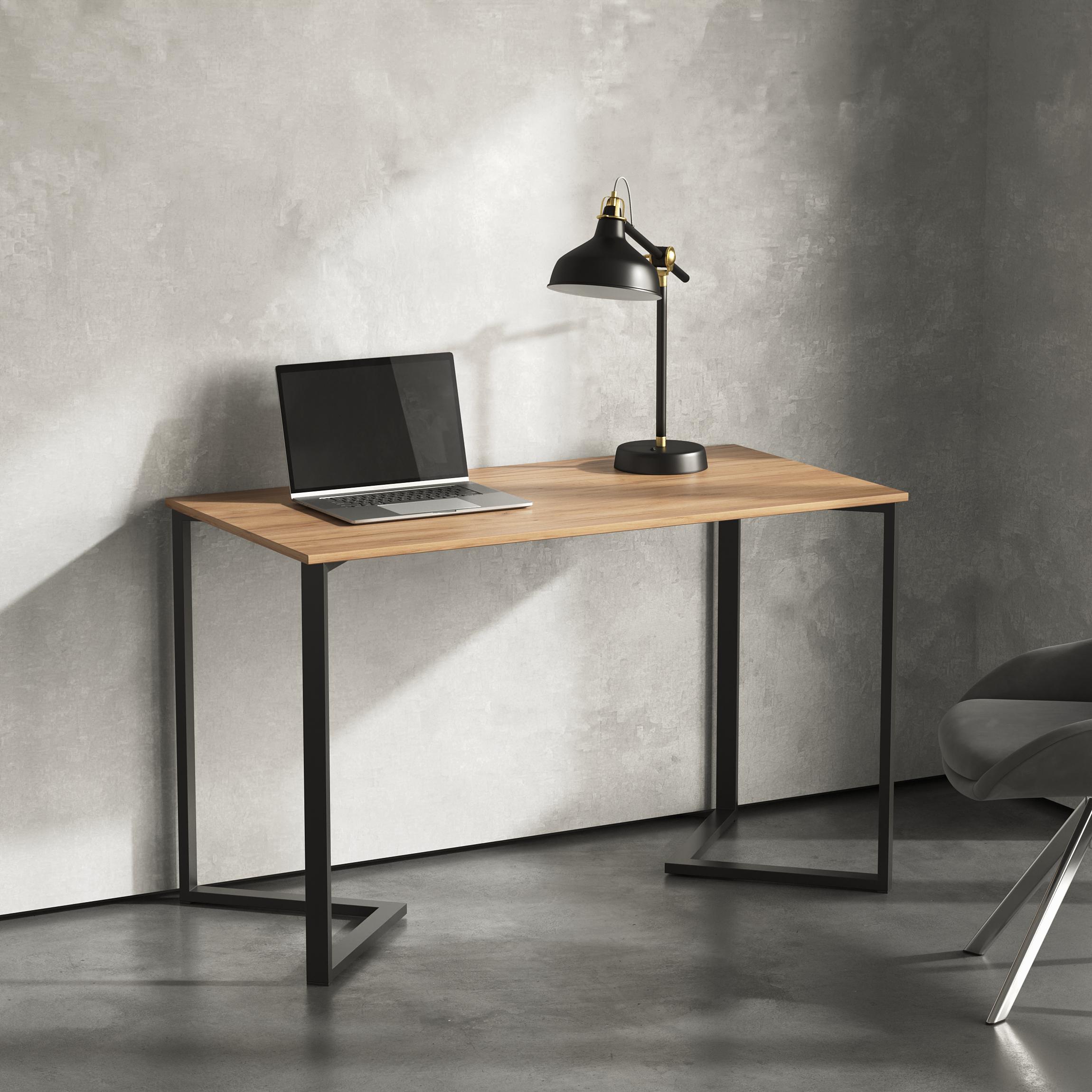 Стол письменный лофт Серия 9 1400х700х16 мм Дуб Крафт Золотой (24084517)