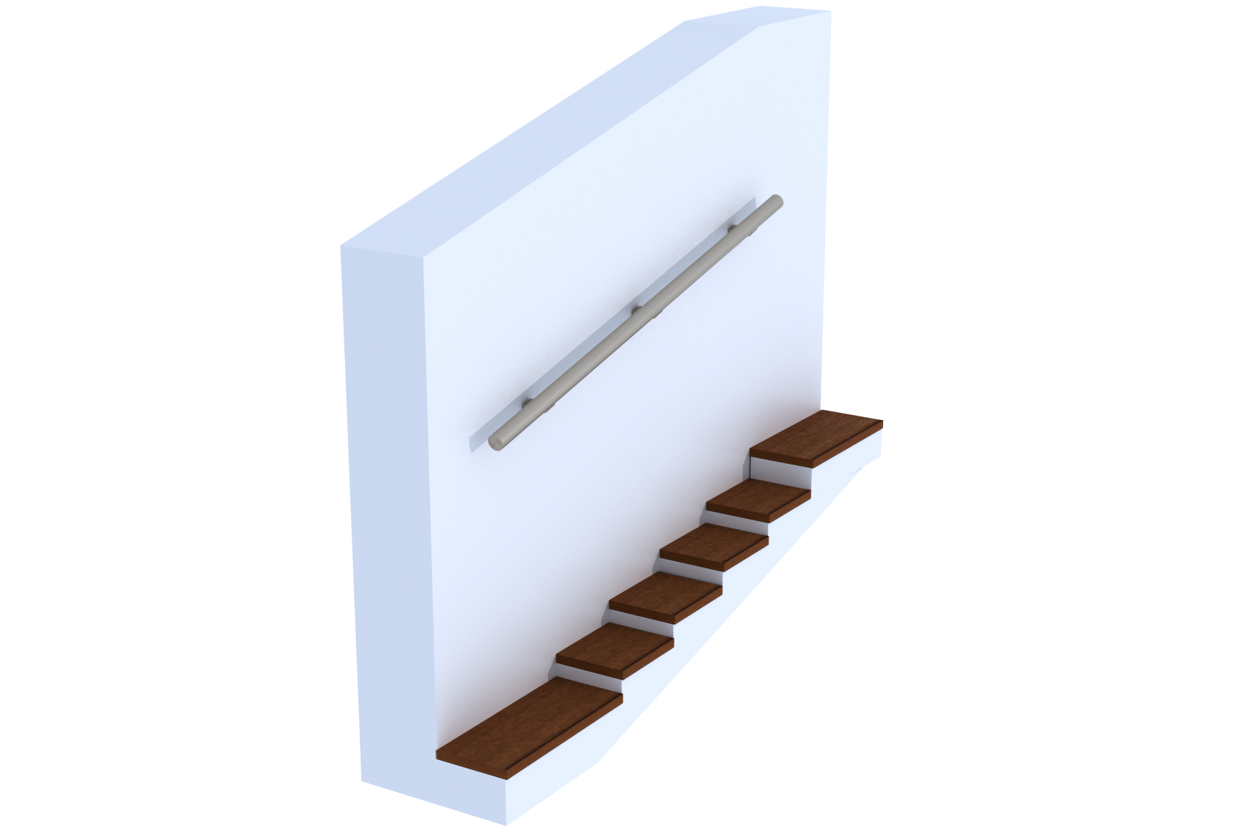 Комплект пристінних поручнів алюмінієвих з тримачами поручня до стіни L 2 м (27734153)