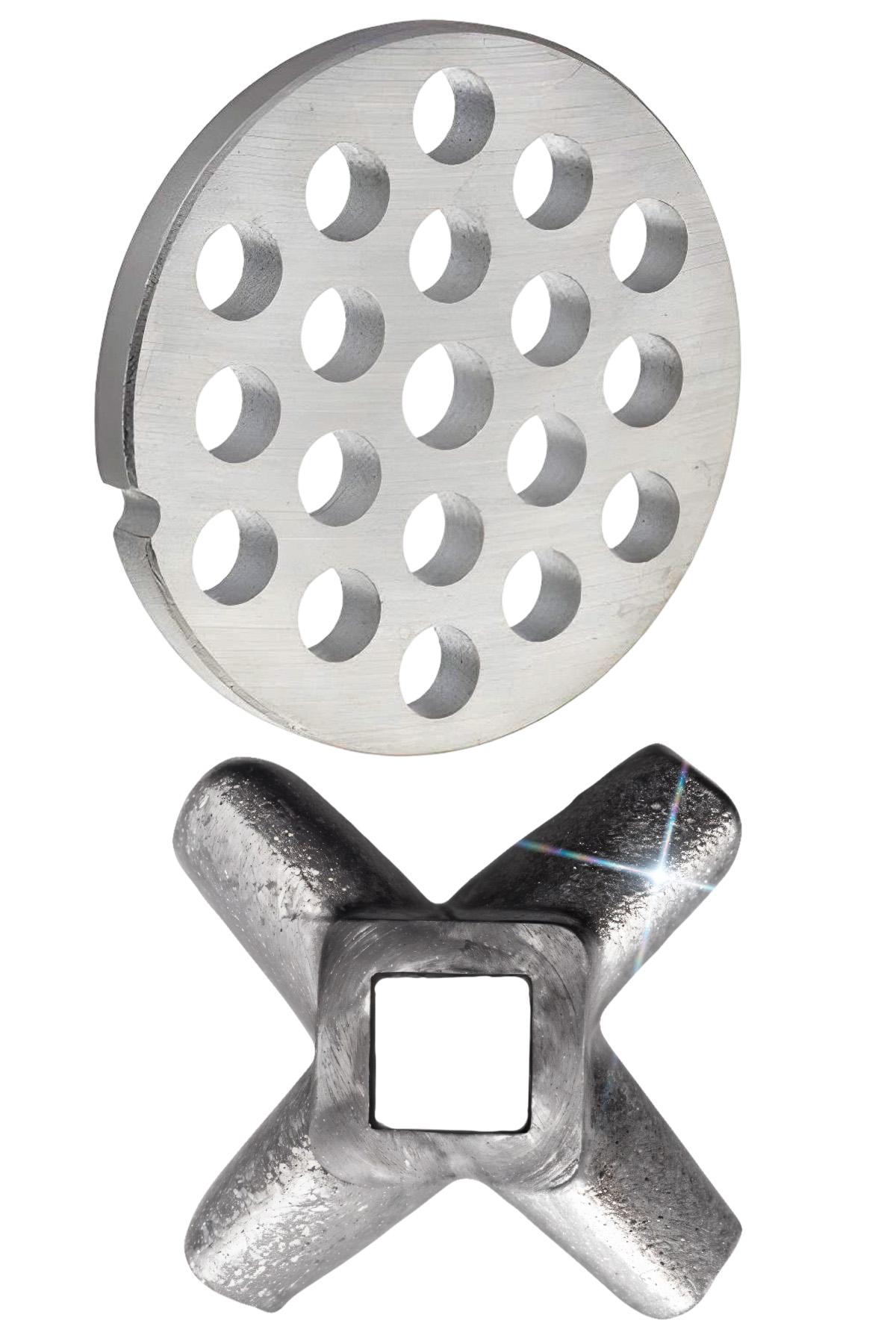 Комплект для мясорубки BRS нож двухсторонний/решетка большая 55 мм (550063656)