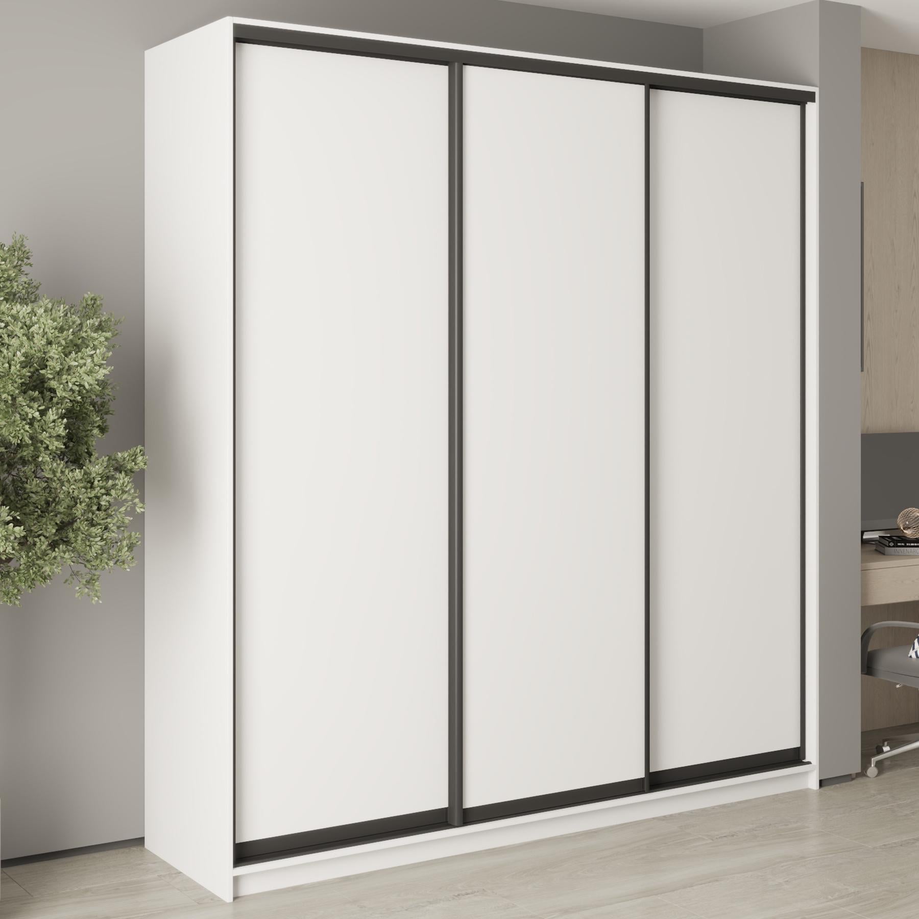 Шкаф-купе трехдверный MebelStar Стандарт BG 3ДСП 220x60x240 см Аляска белый (MBS-8554)