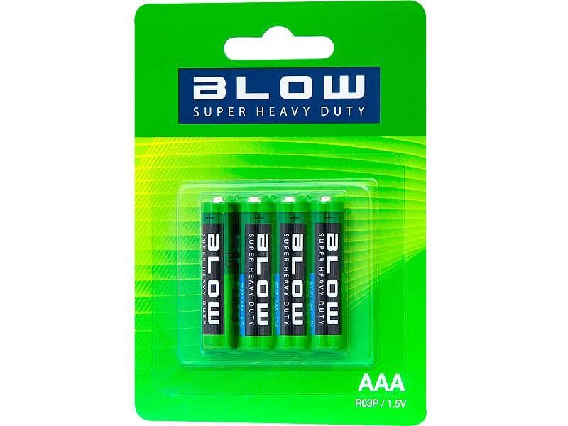 Батарейка BLOW AAA SUPER HEAVY DUTY 1,5V R03 солевая блистер 4 шт. (82-503#)
