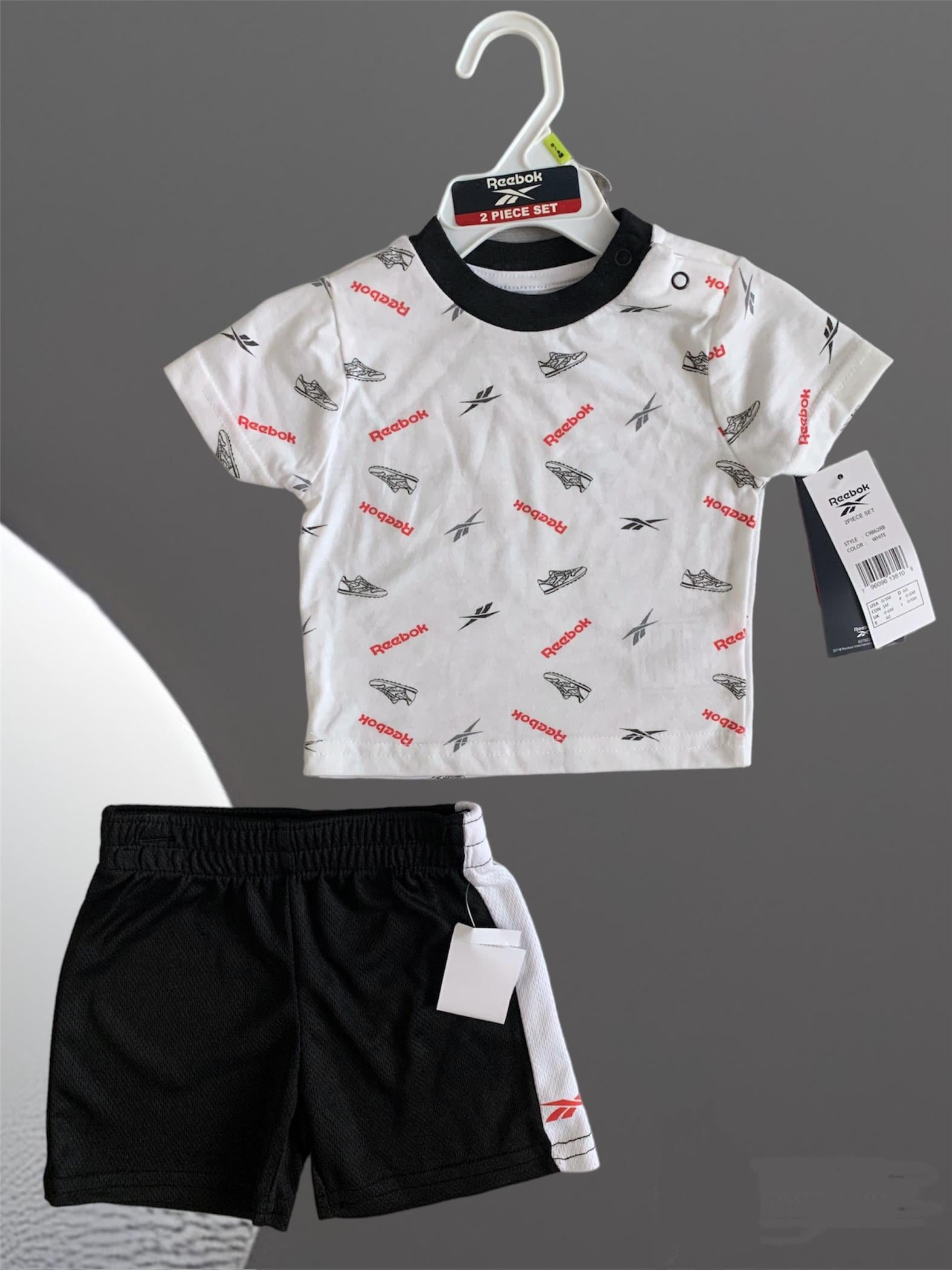 Костюм Reebok 0/3 мес 60 см Черно-белый Костюм Reebok 0/3 мес 60 см Черно-белый
