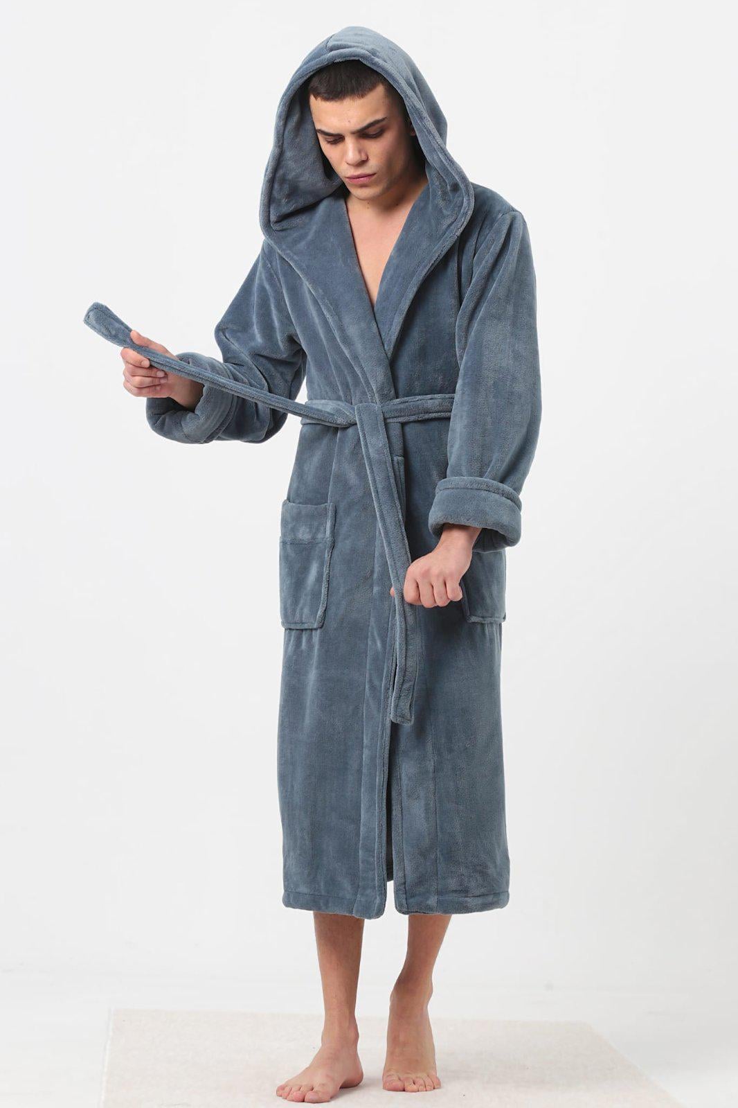 Халат мужской Nusa микрофибра 1445 XXL Mavi (38382904)