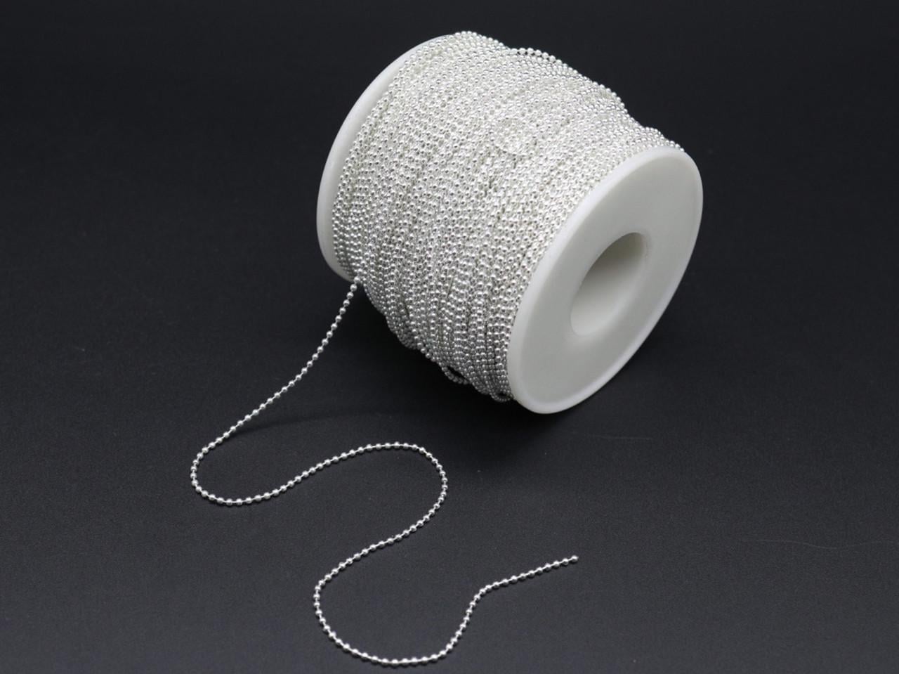 Цепочка шариковая тонкая металлическая 1,5 мм 1 м Серебристый (Z-008)