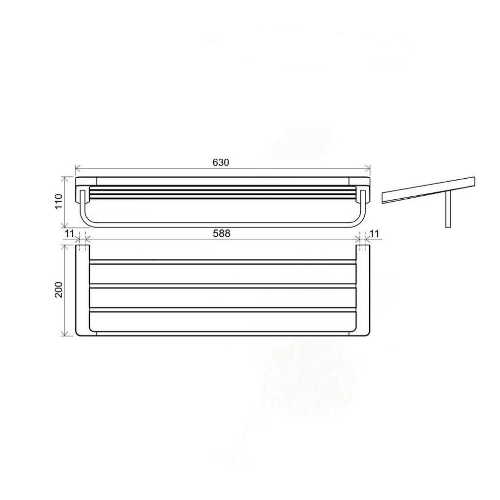 Полотенцедержатель Ravak 10° X07P327 с полкой Хром (88935) - фото 2