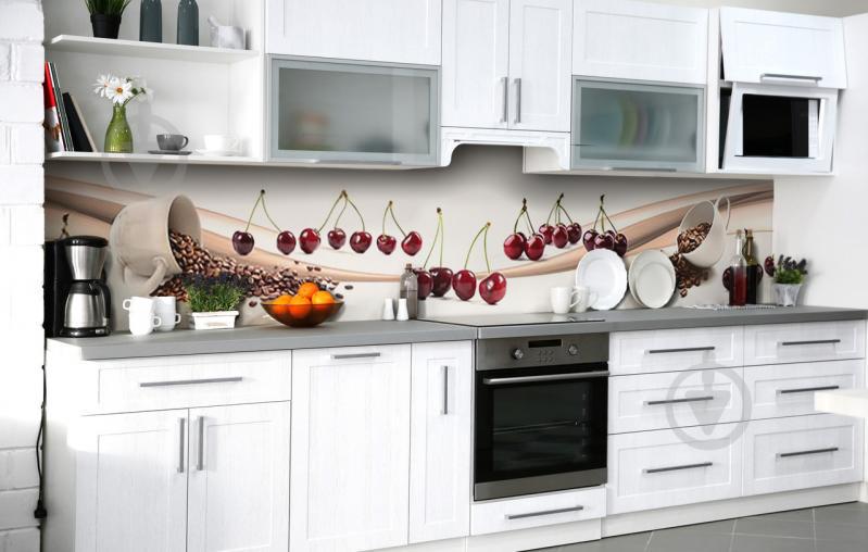 Скинали на кухню Zatarga «Зёрна и черешня» 650х2500 мм виниловая 3Д наклейка кухонный фартук самоклеящаяся Скинали на кухню Zatarga «Зёрна и черешня» 650х2500 мм виниловая 3Д наклейка кухонный фартук самоклеящаяся