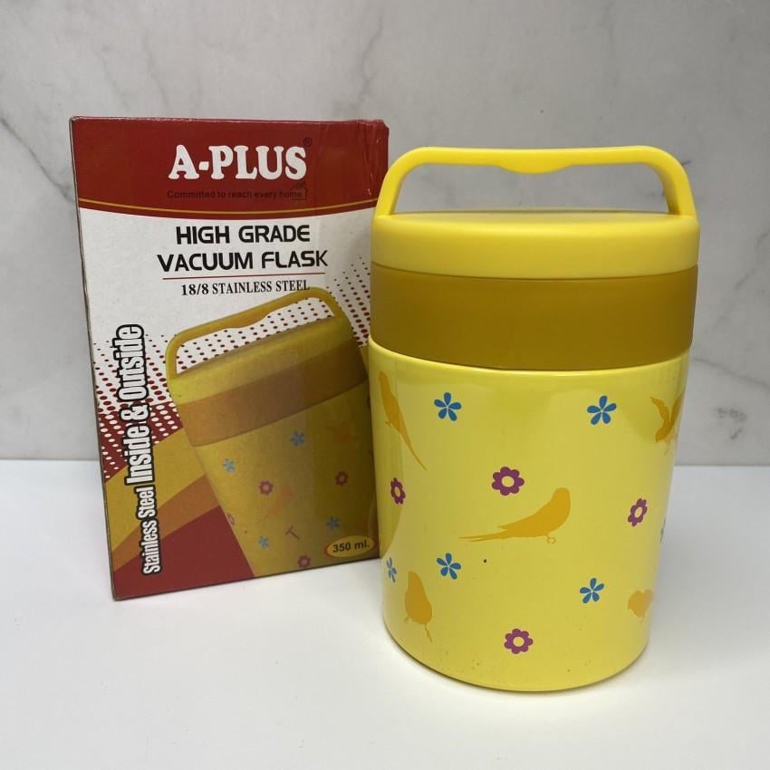 Термос харчовий дитячий A-PLUS 1665 нержавіюча сталь з пластиковою ложкою 350 мл Жовтий (1991343530) - фото 1 Термос харчовий дитячий A-PLUS 1665 нержавіюча сталь з пластиковою ложкою 350 мл Жовтий (1991343530) - фото 1