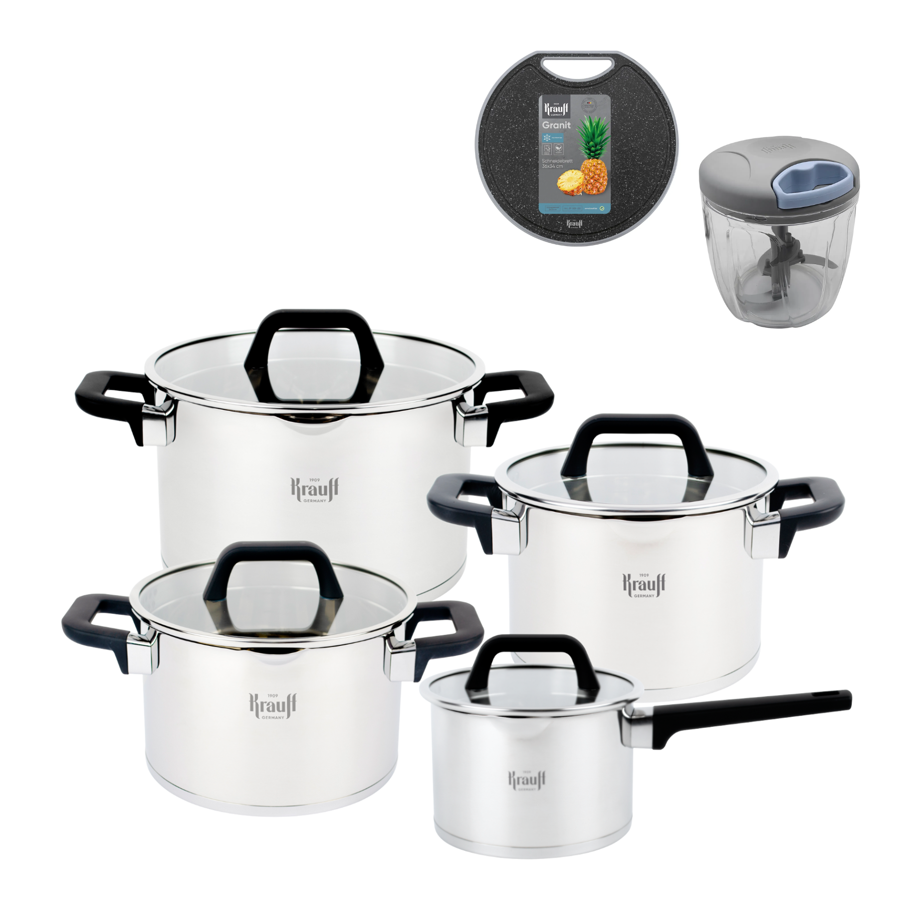 Набор кастрюль Krauff Herzog с кухонными принадлежностями 10 пр. (55-333-546)