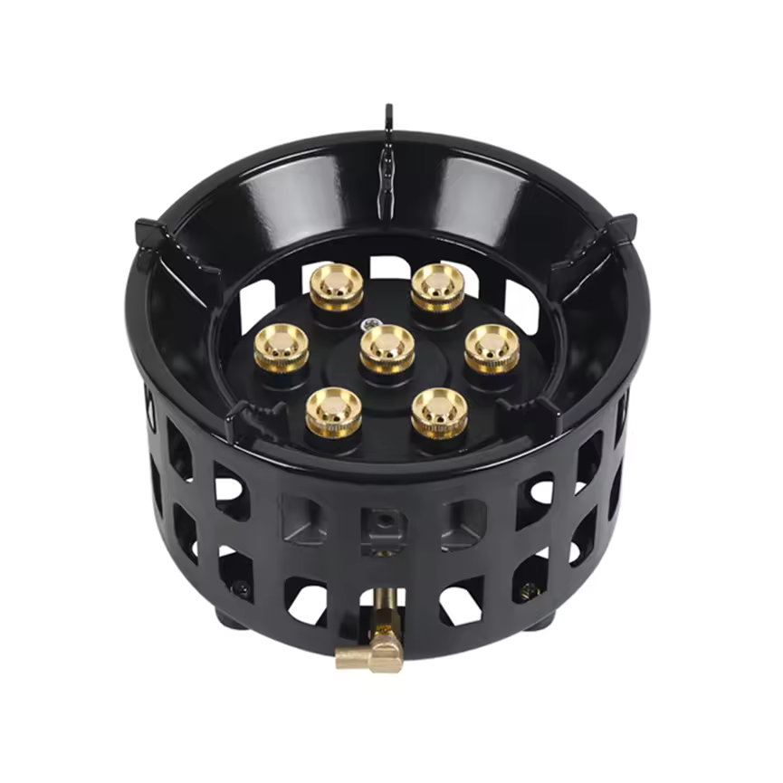 Горелка газовая чугунная портативная 3-контурная с ветрозащитой 8 мм 14 кВт Черный (11816js) Горелка газовая чугунная портативная 3-контурная с ветрозащитой 8 мм 14 кВт Черный (11816js)