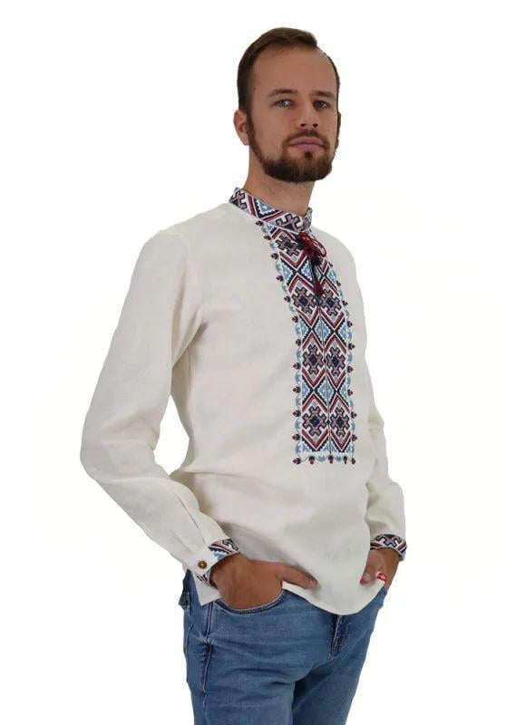 Вишиванка чоловіча р. 48 Молочний (556) - фото 5
