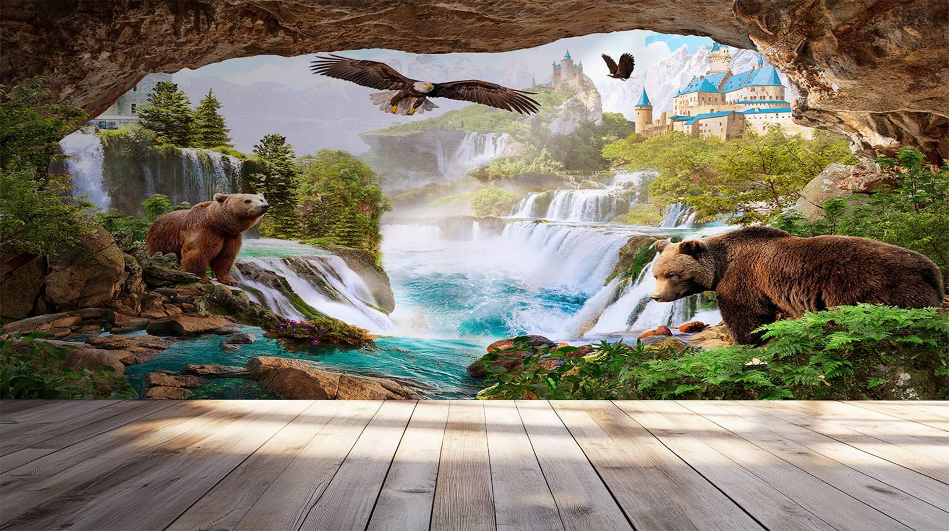 Фотошпалери флізелінові Styleo Print-walls Погляд крізь скелю 0482 350х270 см (Pw-0482/3)