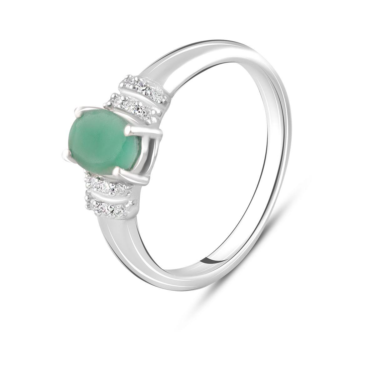 Кольцо серебряное с натуральным изумрудом 0,725 ct 2,67 г р. 18 (1663806)