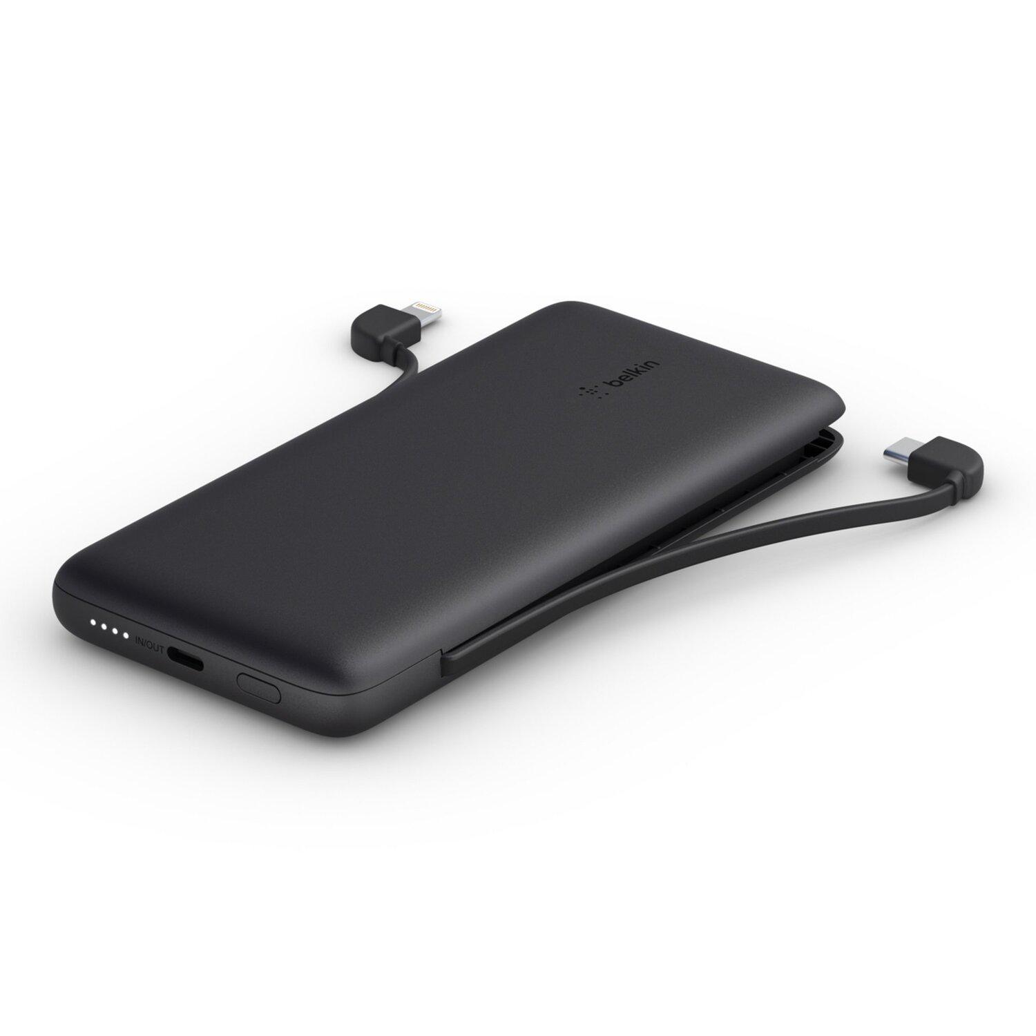 Повербанк Belkin 10000 mAh 23 W integrated cables Black