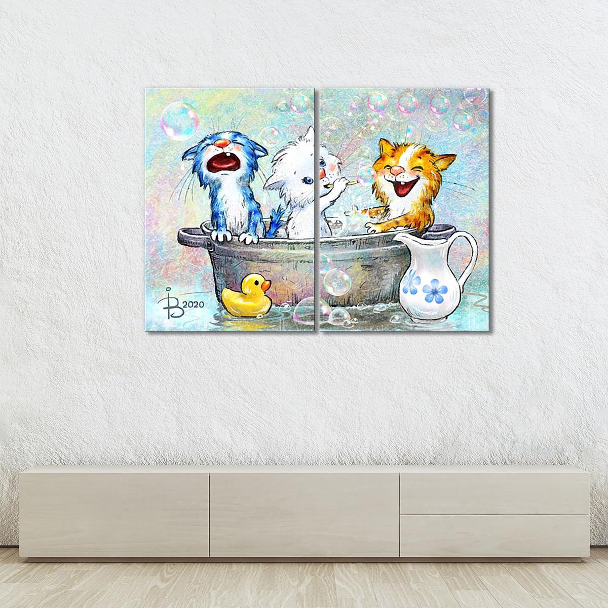 Модульная картина Купание 2 модуля 70x105 см