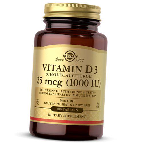 Витамины Solgar Vitamin D3 1000 МЕ Tab 180 табл. (36313177)