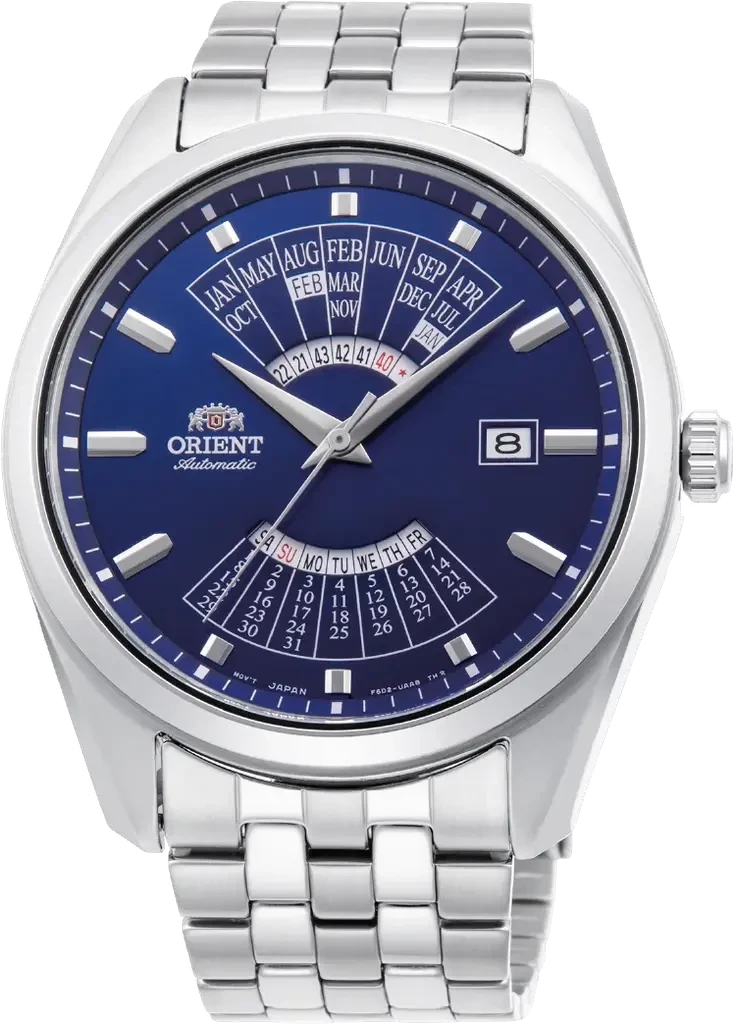Наручний годинник чоловічий Orient Multi-Year Calendar RA-BA0003L10B з сталевим корпусом WR 50 м Синій (3124658620)