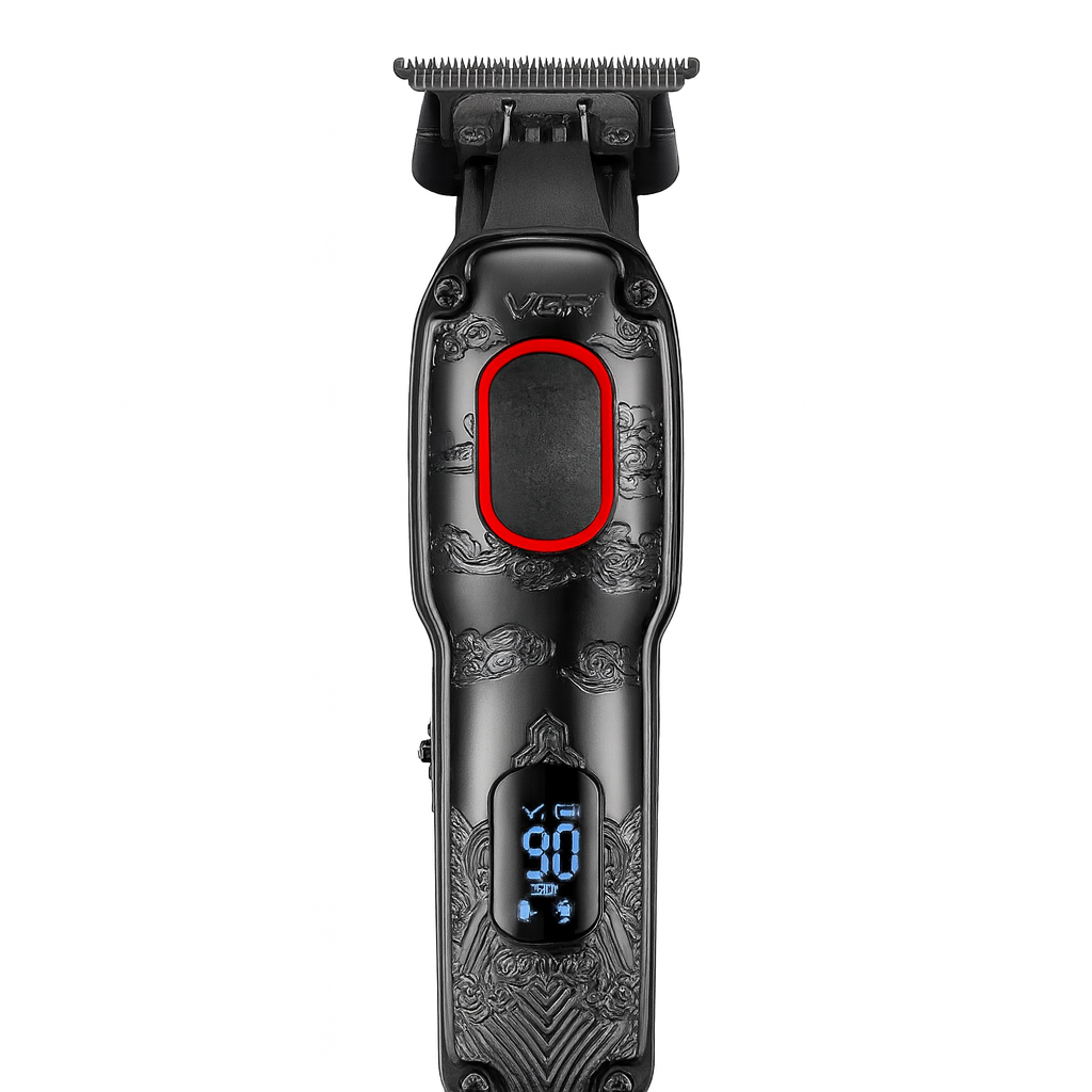 Тример для стрижки VGR V254 4 насадки з LED дисплеєм Red (31153216)