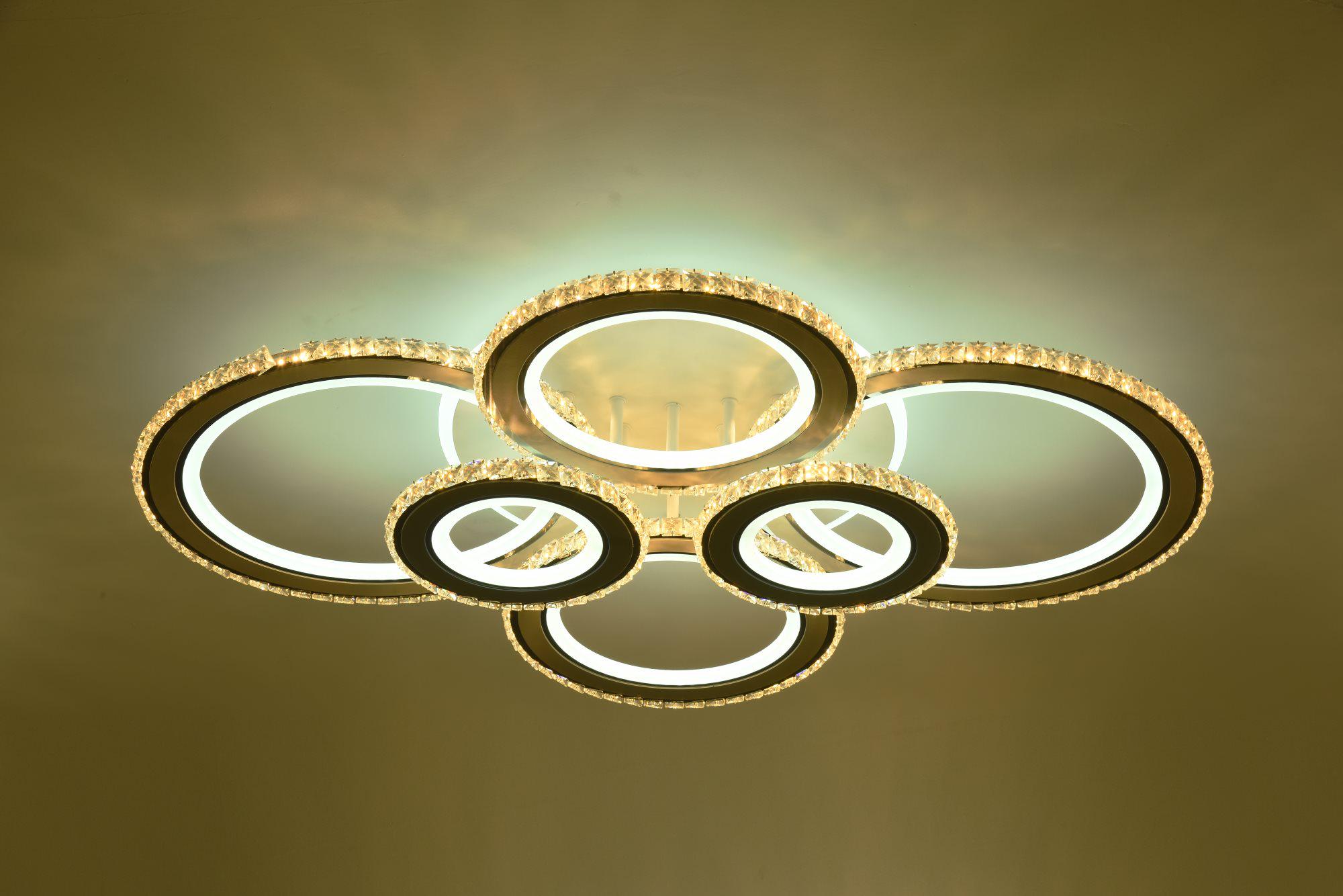 Люстра светодиодная акриловая Sirius Ш 77680-6 WT+CR