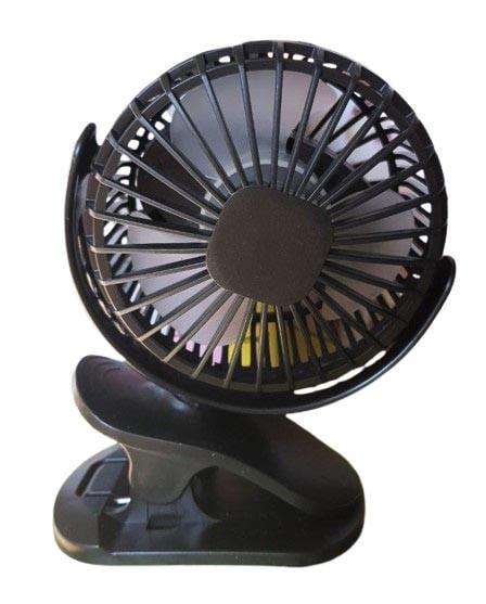 Вентилятор портативный Portable Fan USB мини аккумуляторный с прищепкой Черный (10964)