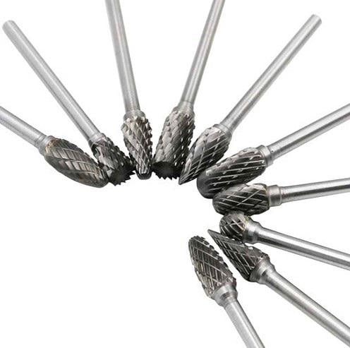 Набор из 10 борфрез шарошек по металлу для гравера Dremel карбид вольфрама (313263)