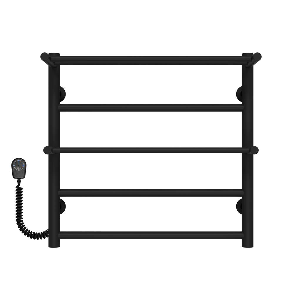 Полотенцесушитель электрический Deffi Терма Плюс П5 EF16 левое подключение нержавеющая сталь 500х500 мм Черный (C.TA.50.50.5.EBL5)