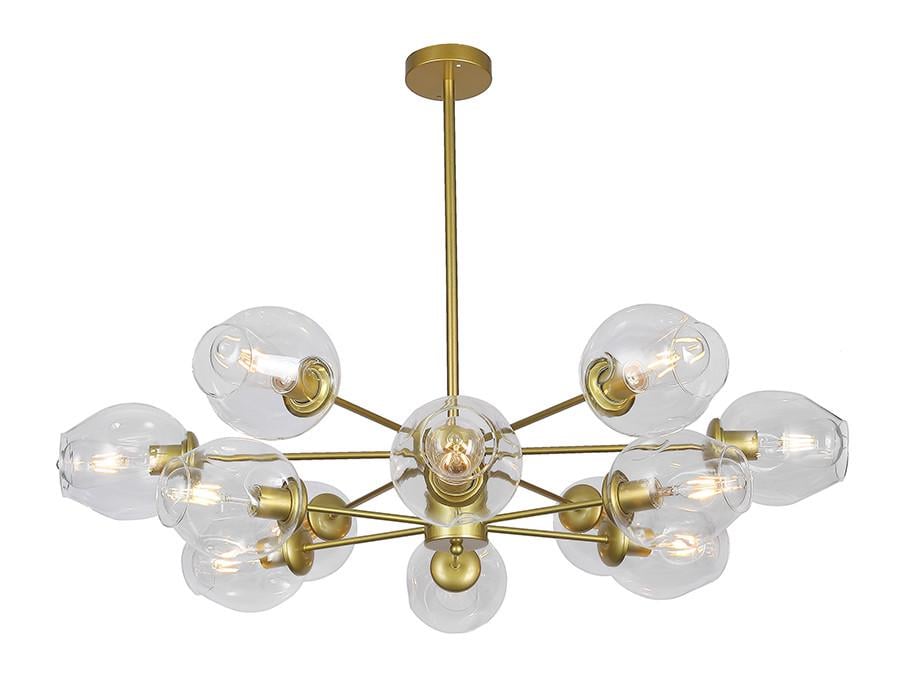 Люстра Levistella 7526035-12 GD+CL Молекула Золотой/Прозрачный (1887931620)