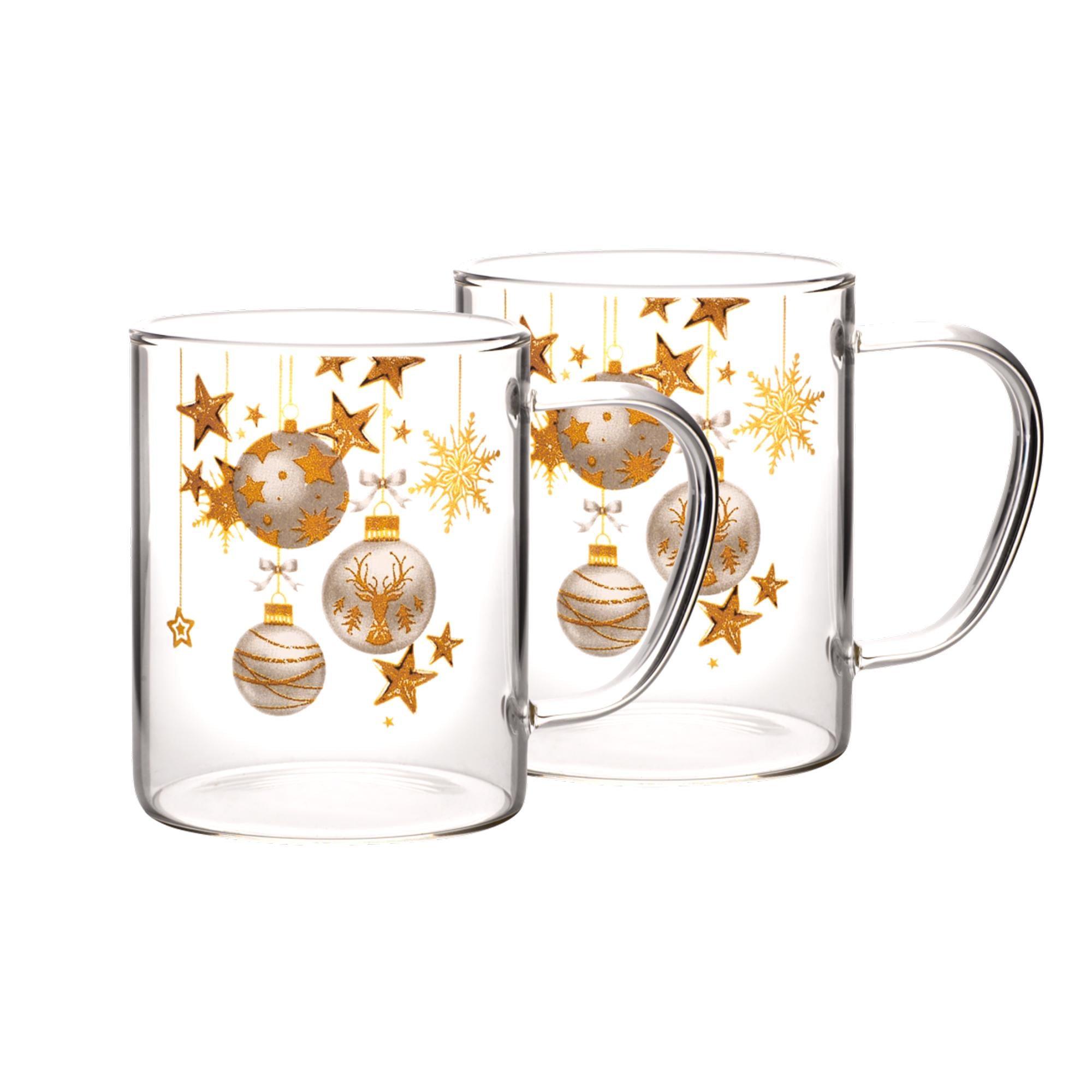 Набір скляних чашок термостійкі для кави/чаю/какао в подарунковій упаковці 2 шт. 400 мл Прозорий (11111111)