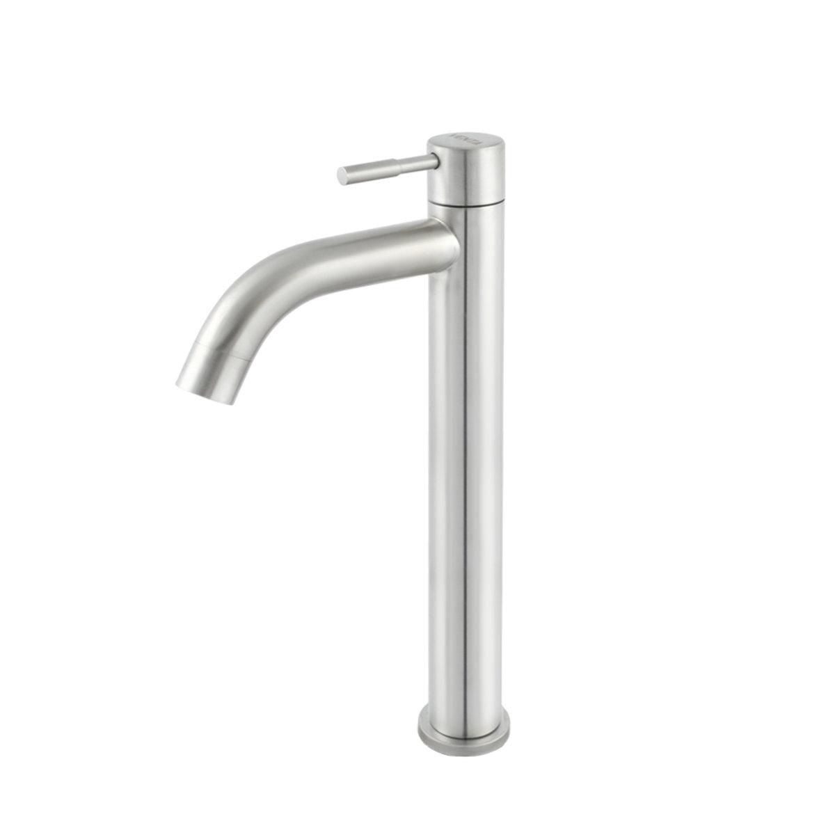 Монокран для умывальника Venta VAC2031-1 однорычажный изогнутый нержавеющая сталь врезной нержавеющая сталь