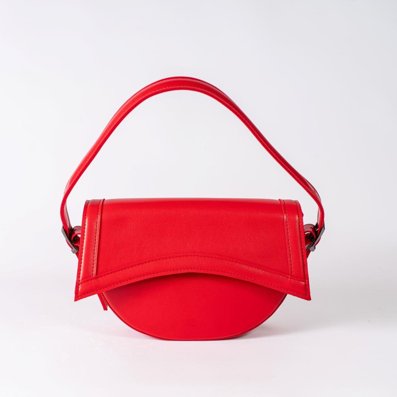 Сумка женская полукруглая XENIA № 33-24 из эко-кожи Красный