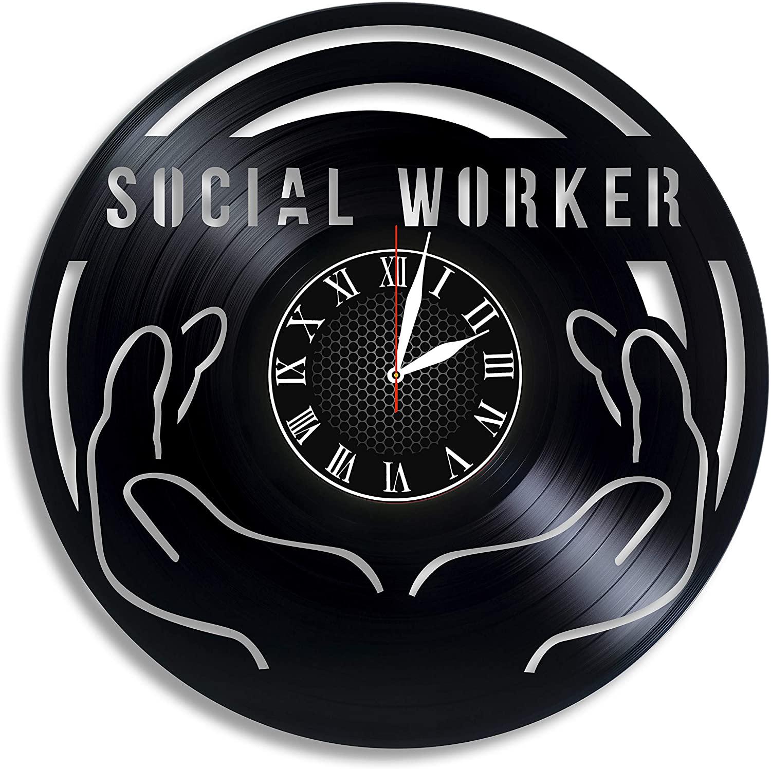 Часы настенные Социальный работник 2501 из виниловой пластинки