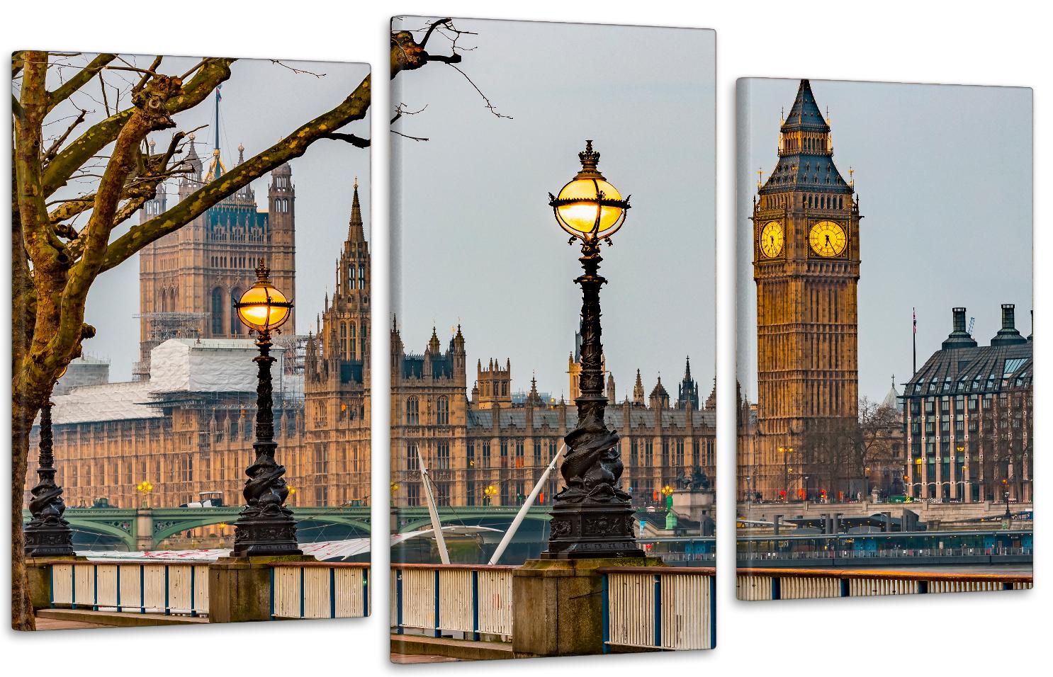 Картина модульная в гостиную/спальню Лондонские часы 70х130 см (Art-723_3)