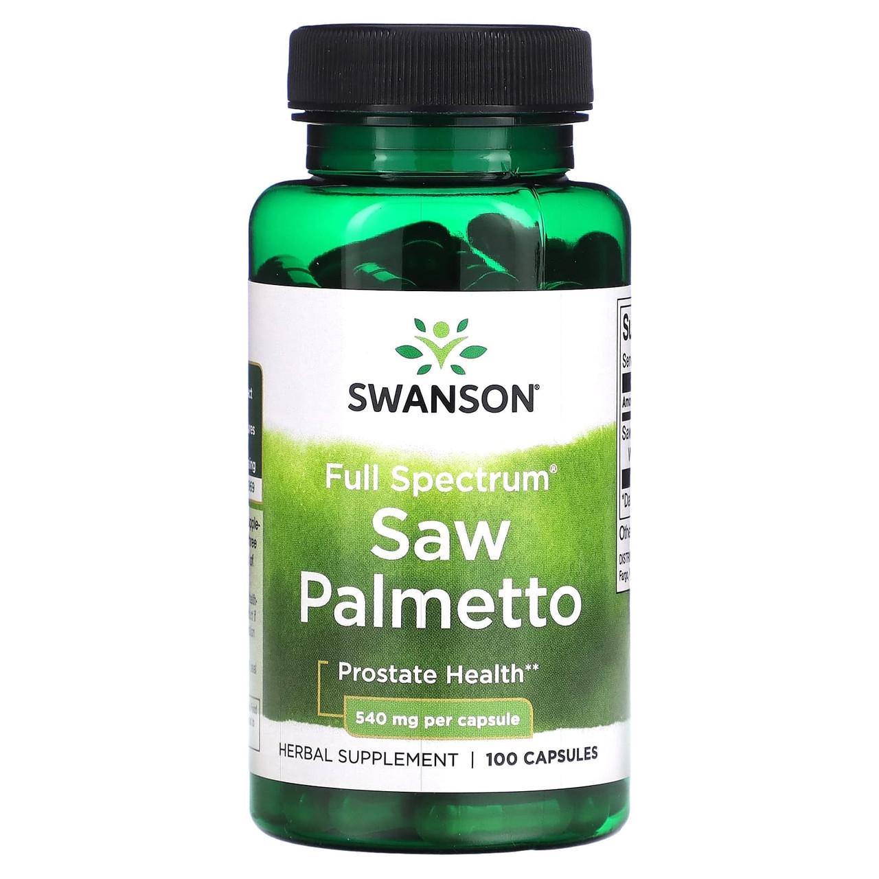 Ягоди пальми сереноя Swanson Saw Palmetto Со пальметто 540 мг 100 капс. (2238934693) - фото 1 Ягоди пальми сереноя Swanson Saw Palmetto Со пальметто 540 мг 100 капс. (2238934693) - фото 1