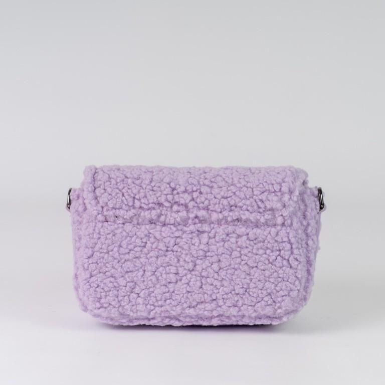Сумка женская кросс-боди меховая XENIA № 36-23 искусственный мех и из эко-кожи Фиолетовый/Белый - фото 3