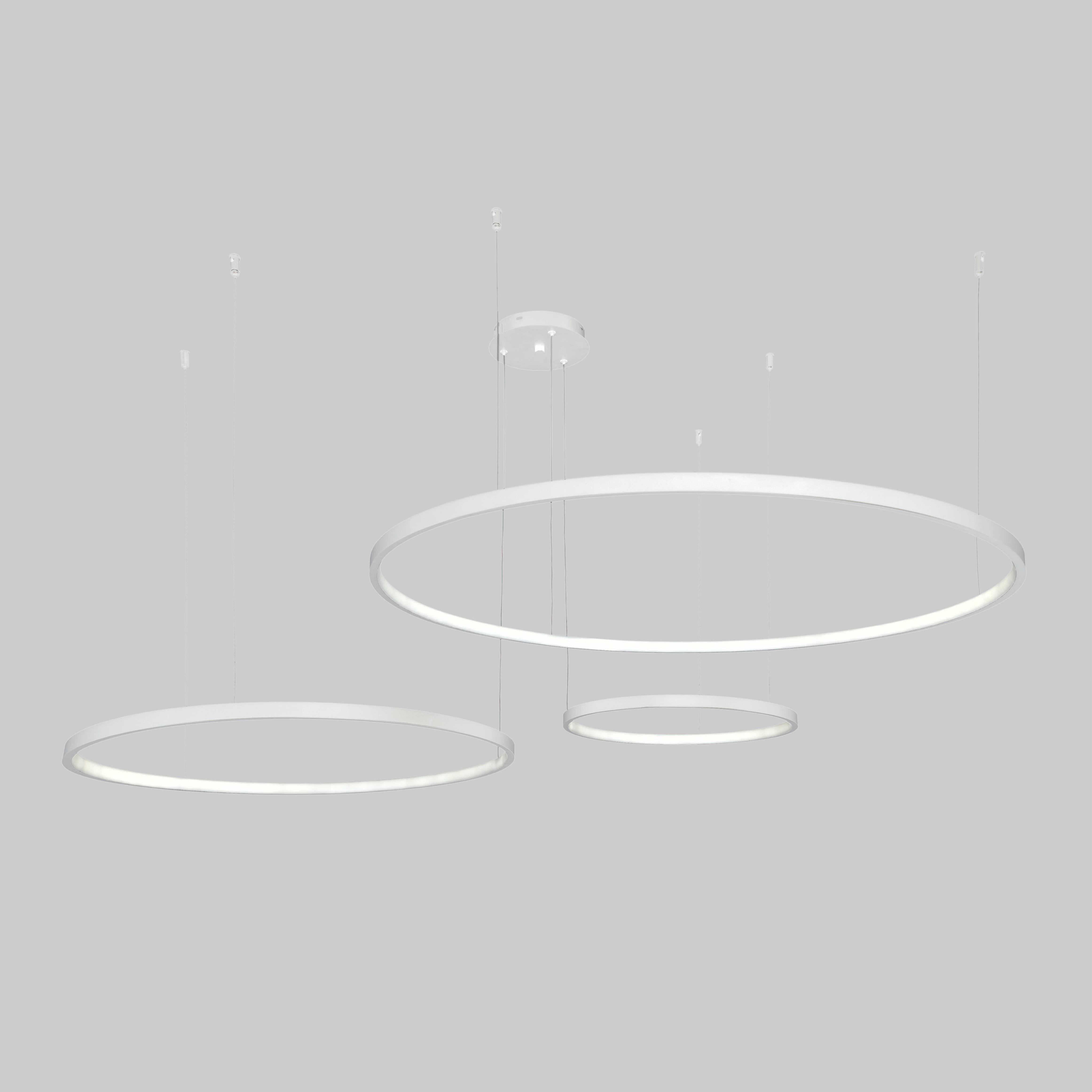 Люстра светодиодная Circle из трех колец 40/60/80 см Белый (52-9832-3B WHITE LED (400/600/800))