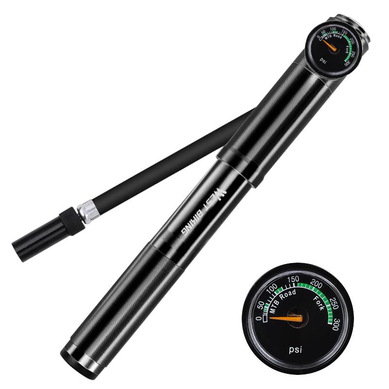 Насос велосипедный West Biking 0711068 ручной с индикатором Black