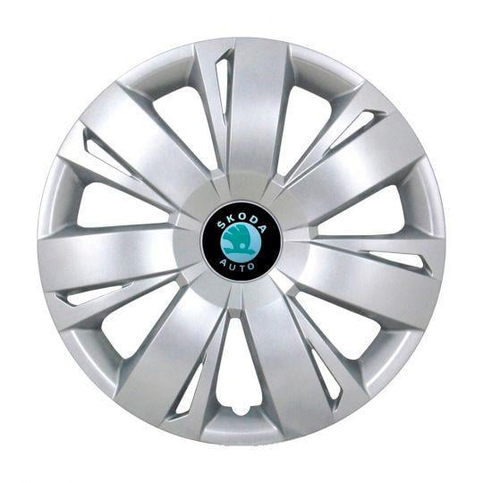 Ковпаки автомобільні SKS 411 R16 з логотипом Skoda 4 шт. Сріблястий Ковпаки автомобільні SKS 411 R16 з логотипом Skoda 4 шт. Сріблястий