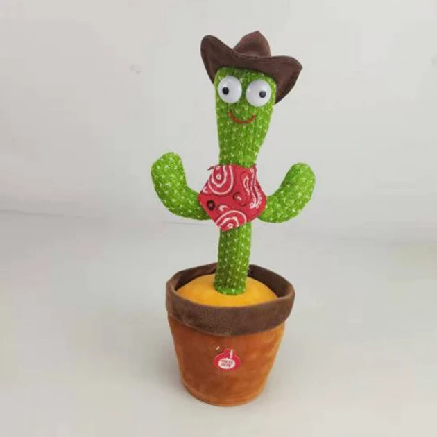 Іграшка м'яка дитяча Кактус Ковбой 32 см від батарейок 3АА (2727544266) - фото 6