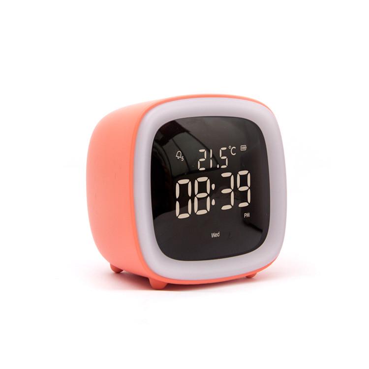Годинник настільний з будильником цифровий Cute TV акумуляторний мультифункціональний Помаранчевий (2459553748)