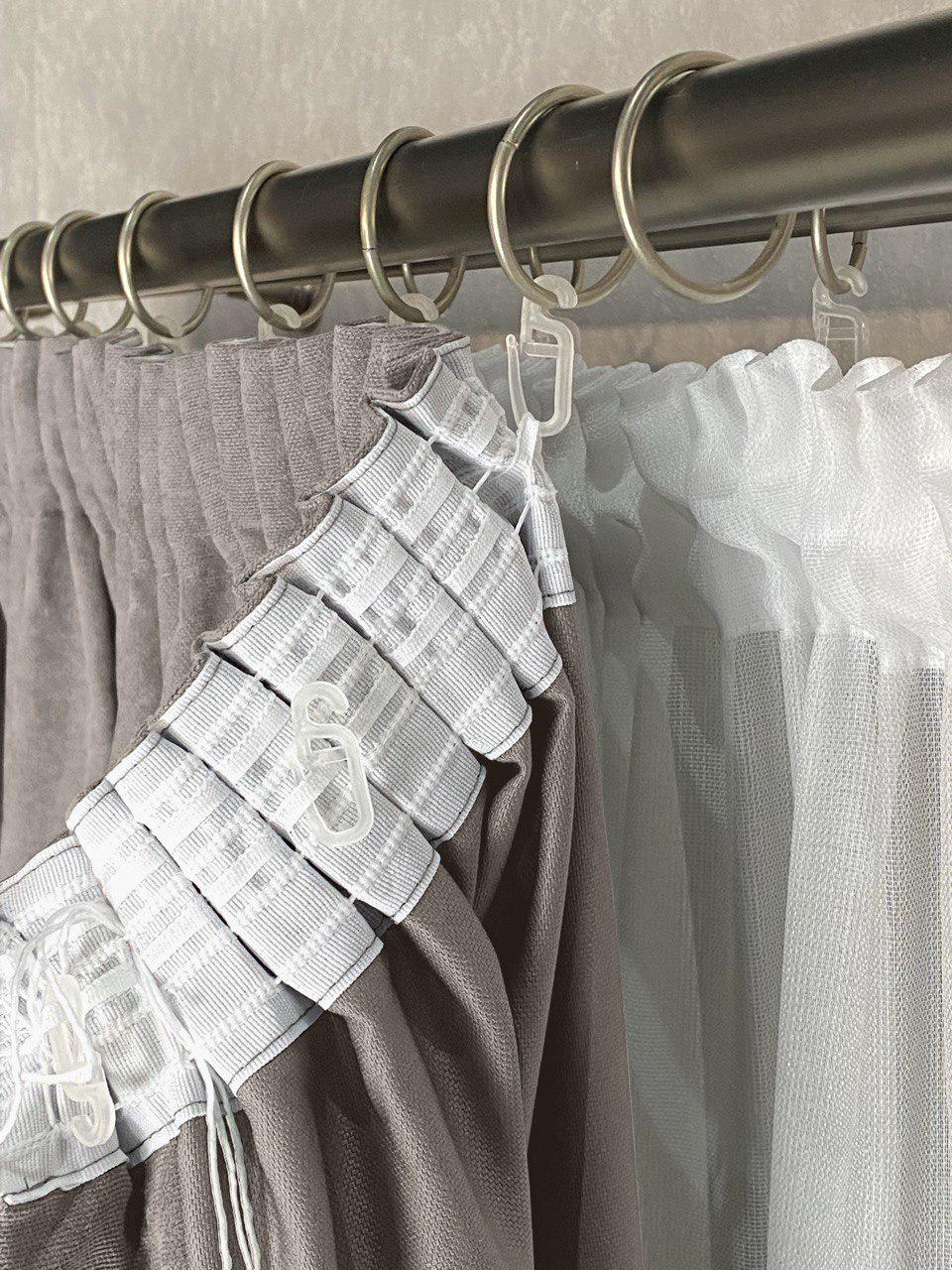 Комплект штор Diamond микровелюр 200х280 см 2 шт. Серо-бежевый (1403-710-200-280) - фото 2 Комплект штор Diamond микровелюр 200х280 см 2 шт. Серо-бежевый (1403-710-200-280) - фото 2