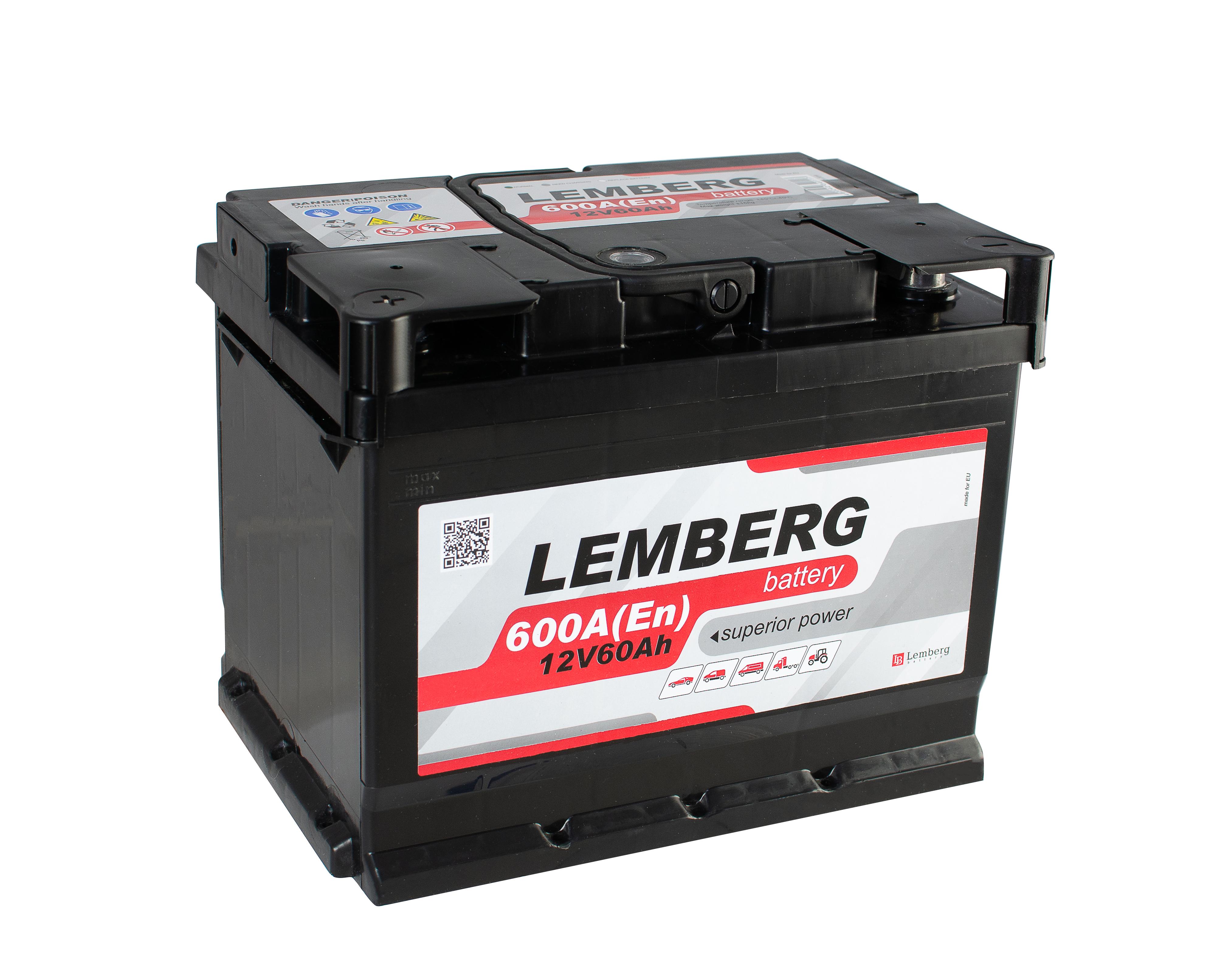 Аккумулятор Lemberg battery 60 Ah/12V 1 плюс слева