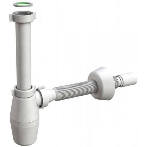 Сифон к умывальнику Aqua Factory с накидной гайкой 5/4" с гофрой d 40/50 мм с розеткой (46860-01)
