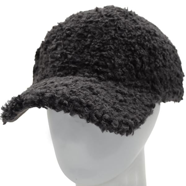 Бейсболка меховая Lirus KM25003 Тедди с ушками L/57-58 Графит (290445)